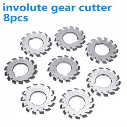 8Pcs Gear Cutters Set M1 20 Degree HSS Involute 1-8